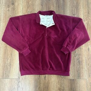 Vintage Sun Mountain Sports Golfleece Pullover Mens L USA 90s snap button golf